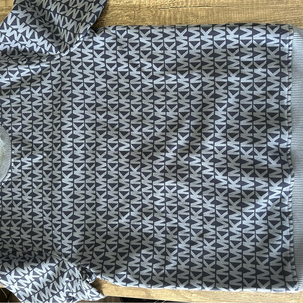 Michael Kors Gray Patterned Crewneck Sweater